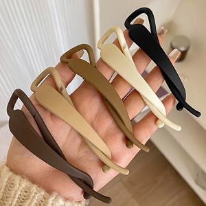 TEMU 5개 여성용 플라스틱 헤어 클립 - 데일리, 파티, 여행을 위한 엘레강스 헤어핀 - 블랙, 화이트, 카키, 브라운 - 헤어 스타일링 & 메이크업을 위한 다용도 헤어 추가, 헤어 스타일리스트 선물, 파티 헤어 추가, 매끄러운 엔드 클립