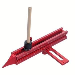 TEMU 알루미늄 합금 윤곽 게이지 도구, 불규칙한 모양 추적 및 목공 작업 중 선 마킹을 위한 필통이 있는 다용도 4면 자