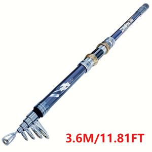 TEMU 초경량 초강력 고탄소 섬유 텔레스코픽 바다낚시대 (2.1m/6.89ft ~ 3.6m/11.81ft) - 컴팩트 스피닝 로드, 인서트 디자인, 중간 액션, 바다 암석 낚시 및 롱캐스팅에 이상적, 초보자와 전문가용