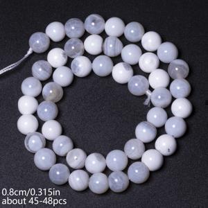 TEMU 6/8/10mm 천연 스톤 화이트 타이거 스킨 아게이트 비즈, 라운드 루즈 스페이스드 비즈, DIY 우아한 팔찌, 목걸이, 귀걸이 액세서리, 주얼리 만들기 재료