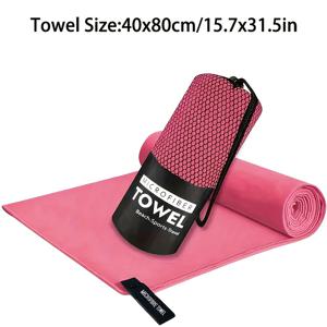 TEMU 흡수성이 뛰어나고 빠르게 마나는 극세사 여행용 스포츠 타월, 경량 지퍼백에 포장 - 야외 캠핑, 스포츠, 해변, 하이킹, 요가, 골프, 배구 및 기타 장면에 이상적인 선택