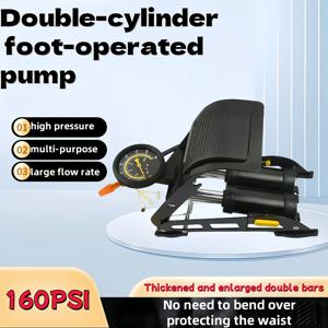 TEMU 발로 작동하는 듀얼 실린더 펌프, 고압, 대용량, 접이식, 자동차, , 자전거, 공, 구명복 등을 위한 다용도 공기 주입