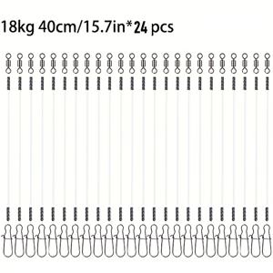 TEMU 12/24개 플루오로카본 와이어 리더 라인 스위블 스냅 키트 연결 태클 루어 리그 또는 훅, 고강도 방지 낚시 리더 라인 바닷물 민물용