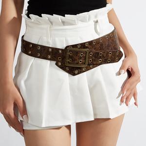 TEMU 여성 허리 벨트 패셔너블 개성 디자인 스타듀 인레이 패치워크 트렌디 드레스 바지 코트 적용 가능 기하학적 요소 대비