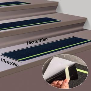 TEMU 야광 미끄럼 방지 테이프 4개 세트 | 두꺼운 계단 미끄럼 방지 스트립 | 방수 반사 안전 바닥 스티커 | 욕실, 수영장 및 계단에 특화 | 할로윈 및 크리스마스 안전 장식 (15Cmx61Cm/10Cmx76Cm)