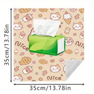 TEMU 1개, [접착식 매직 포장 천] INS 스타일 신선한 디저트 고양이 패턴 프린트, 초대형 탈출 방지 및 스크래치 방지 고양이 포장 천, 세탁 가능하고 내구성 있는 고양이 침대 담요, 장난기 많은 고양이를 위한 그루밍 및 진정 수건, 범용 여행용 수납 천, 카메라 및 컴퓨터 보호용 포장 천