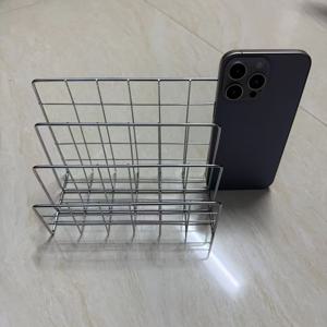 TEMU 모던 실버리 책장 수납장, 수납 바구니 포함 스타일리시 메탈 현대식 잡지 및 신문 정리함, 가정 사무실 장식용 북유럽 스타일 철제 3단 책장, 10칸 사용 가능