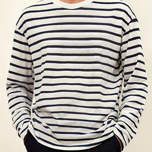 TEMU 남성용 긴팔 셔츠 (봄/가을), 편안하고 캐주얼한 루즈핏 트렌디 라운드넥 티셔츠