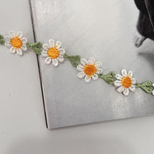 TEMU /2.7m 수용성 폴리에스터 자수 레이스 | 복숭아꽃 패턴 의류 및 홈 데코 액세서리