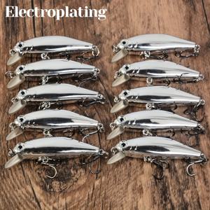 TEMU 10개 전기 도금 스타일 싱킹 미노우 울트라 롱 캐스팅 루어 미끼, 쉐이킹 싱킹 민물 개구리 배스 물고기 루어, 바이오닉 미끼