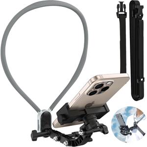 TEMU 아이폰/GoPro/액션 카메라용 연장형 조절 가능한 핸즈프리 체스트 마운트 - 안정적인 백 스트랩이 있는 Vlog & POV 녹화 시스템, DJI Osmo 호환, 스마트폰 및 액션 캠 지원 (드론 필요 없음)