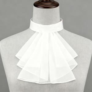 TEMU 1개 빈티지 궁정 스타일 러프 칼라 넥라인 워터 화이트 스타일 셔츠 칼라, 러플 및 집게단 장식