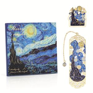 TEMU 금속 책갈피와 책 클립이 특징인 고급 선물 세트. 유화 테마로 구성되었으며, 펜던트 책갈피 1개와 책 클립 1개가 포함되어 있습니다. 책 애호가, 작가, 여성 독자를 위한 아름다운 포장입니다.