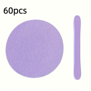 TEMU 알코올 프리 압축 폼 메이크업 워터 클렌징 패드 60개입 - 모든 피부 타입용, 각질 제거 및 상쾌함을 위한 활력을 주는 페이셜 클렌징 스펀지, 일반 피부용, 페이셜 클렌징 패드|생기 넘치는 폼 스펀지|내구성 있는 압축형