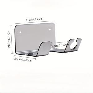 TEMU 1개 헤어 드라이어 홀더, 스테인리스 스틸 벽걸이 욕실 정리대, 드릴링 필요 없음 - 다기능 스탠드, 기숙사 욕실 화장실 헤어 드라이어 보관대, 욕실 액세서리, 홈 데코 선물