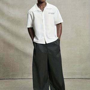 TEMU 남성용 루즈핏 긴 바지, 캐주얼 와이드 레그 트라우저, 편안한 바지, 남자친구 선물, 스타일리시 트라우저, Y2K, 새해 선물, 캐주얼 슬랙스, 바지, 플로어 길이 바지, 스트리트 스타일