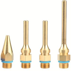 TEMU 4개 구리 핫멜트 글루건 노즐, 10.8mm 나사 직경 교체용 노즐, 핫멜트 글루건 액세서리 교체 도구, 접착제 도포기,정밀 노즐,고성능 팁,오래 지속되는 내구성,내열성 소재,글루 건 팁,DIY 애호가