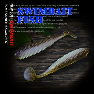 TEMU SUNMILE 고품질 9cm/3.54인치 리얼 낚시 미끼, 6개입 (스레드 테일 소프트 베이트), 다양한 물고기 종에 적합, 담수 및 해수 장거리 캐스팅용 소금 처리 PVC 소프트 베이트