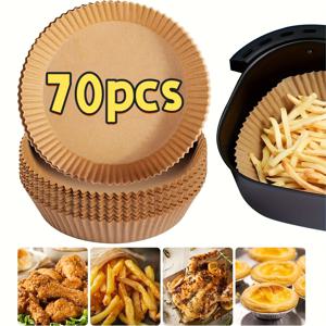 TEMU 70/120/200개입 9인치 에어프라이어 베이킹 페이퍼, 원형 일회용 파스텔 페이퍼, 튀김, 베이킹, 전자레인지, 요리용, 논스틱 및 방유 - 세척 용이, 베이킹 용품, 주방 용품, 딥프라이어 부품 & 용품
