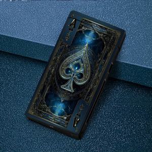 TEMU 1개 포커 카드 디자인 방풍 아크 라이터, 전자 라이터, 방풍 라이터, 금속 케이스, 배터리 표시기, Type-C 충전, 듀얼 아크, 선물 박스 포장, 자동 종료, 야외 생존 장비, 고산지대용, 발렌타인데이 선물, 크리스마스 선물, 새해 선물, 남자친구 선물, 남편 선물