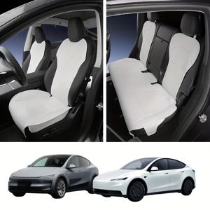 TEMU 테슬라 모델 Y 주니퍼 2025년형 이후/모델 Y 스탠다드용 세미랩핑 시트커버 쿠션, 사계절용 통기성 벤티레이티드 시트커버 인테리어 액세서리