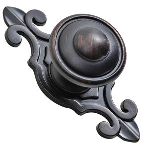 TEMU 클래식 앤티크 브론즈 손잡이, 꽃 디자인, 32mm 직경, 다양한 가구의 캐비닛 문 및 서랍에 적합 (설치 나사 포함)