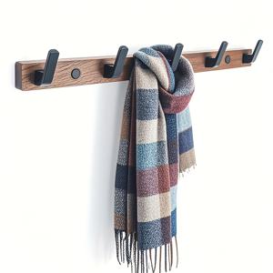 TEMU 솔리드 우드 훅 - 블랙 월넛 벽걸이, 노르딕 일본 스타일 홈 훅, 무드릴 헤비듀티 하중, 현관 키 정리대, 욕실 타월 훅, 침실 도어 행거, 모던 데코, 멀티훅 하중 설계, 솔리드 우드 랙, 크리에이티브 홈 액세서리, 인비저블 도어 훅, 라이트 럭셔리 텍스처 훅, 가방 및 코트 정리대, 홈 최적화