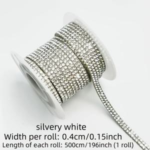 TEMU 2열 5m 자체 접착식 라인석 리본 스트립, DIY 아이스아웃 샤이니 스티커 롤, 공예품, 휴대폰 및 자동차 장식, 크리스마스 장식, 여성용 선물용