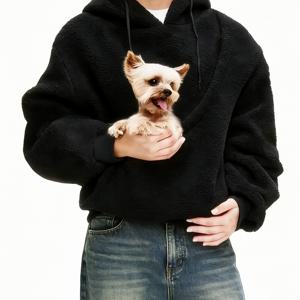 TEMU 선호하는 선물 플리스 후드티, 넉넉한 풀오버 스웨터, 큰 앞면 포켓, 남성 스타일, 편안한 겨울 선물