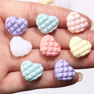 TEMU 14X16mm 달콤한 테마 마카롱 와플 혼합 하트 아크릴 루스 비즈 30/60개입, 비즈 공예 재료, 부모-자녀 활동, 수제 제작, 선물 장식에 적합