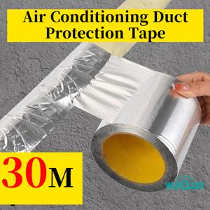 TEMU 30미터 길이 에어컨 파이프 자외선 차단 안티에이징 테이프 고온 저항 보온 주석 포일 바인딩 테이프 실외 태양열 단열 구리 파이프 실외 유닛 냉방 랩핑 테이프 밀봉 보호 커버 라이너리스 알루미늄 포일 테이프
