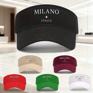 TEMU MILANO ITALIA 단색 무지 프린트 오픈탑 모자, 통기성 및 신축성이 뛰어난 높은 챙의 골프, 테니스, 낚시용 썬햇. 캐주얼한 휴일 선물, 데일리 액세서리, 남녀공용, 패셔너블하고 트렌디한 이탈리아 밀라노 스타일 썬바이저, 스포츠 및 자외선 차단용, 여름 필수품