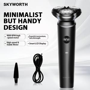 TEMU SKYWORTH 남성용 전기 면도기 (3중날, 통합형 마그네틱 헤드, 고속 안정 모터, 4D 플로팅 면도, 깨끗한 면도, 스마트 LCD 디스플레이, 휴대용 소형 면도기, 선물용, 남성용 전기 면도기, 남성 선물)