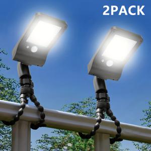 TEMU IP44 센서가 장착된 태양광 실외 벽 조명 2개 세트. 조절 가능한 문어 삼각대가 특징이며, 발코니, 정원, 캠핑장, 안뜰 등에 조명하기에 이상적입니다.