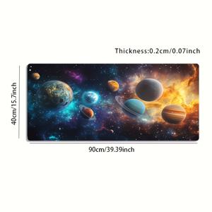 TEMU 1개 대형 전자 스포츠 게이밍 마우스 패드, 멀티 컬러 갤럭시 행성 및 은하수 패턴, 미끄럼 방지 고무 뒷면 초대형 데스크 매트 사무실 책상 액세서리, 컴퓨터 장식 액세서리, 데스크탑 장식, 게이밍 마우스 패드