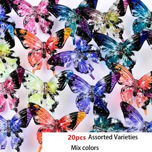 TEMU 데코 펜, 키체인, 팔찌, 목걸이, 귀걸이 등을 포함한 다양한 주얼리 프로젝트를 위해 디자인된 아크릴 3D 나비 비즈 20개 세트