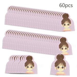 TEMU 60개/묶음 귀여운 여아 헤어 액세서리 카드 세트, 머리끈, 헤어 클립, 포장 카드, 헤어 장식, 선물 상자 펜던트 및 제품 라벨 카드 제작에 적합