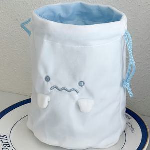 TEMU 만화 몬스터 유령 드로스트링 가방, 귀여운 카와이 일본 문구 파우치, 작은 물건을 위한 네이치 수납 가방, 휴대용 방진 수납 가방, 여성용 메이크업 브러쉬 정리함, 컴팩트하고 편리함