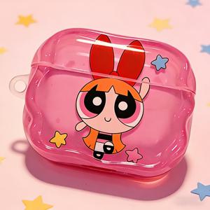 TEMU 1개 워너 브라더스 파워퍼프 걸즈 애플 이어버드 보호 케이스, 애니메이션 만화 창의적인 실리콘 커버, 애플 에어팟 1세대/2세대/3세대/4세대 및 Pro 2세대 호환, , 발렌타인데이, 추수감사절 완벽한 선물