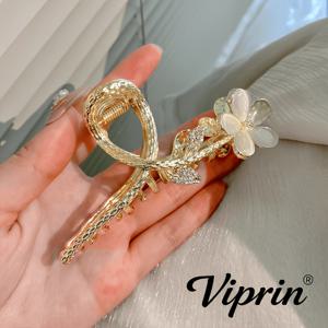 TEMU VIPRIN 요정 같은 복숭아꽃 머리핀 1개, 우아하고 반짝이는 라인스톤 머리핀, 레트로 여성용 미끄럼 방지 손잡이, 일상복과 밸런타인데이에 매우 적합. 큰 뒤머리 머리핀, 여성용 샤크 클립, 정교하고 고급스러운