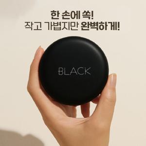 TEMU 앙쥬 꺼진피부 즉각복원 블랙 노세범 파우더팩트(본품1+리필1) 21호/23호 지속 쿠션 노세범 커버 보송