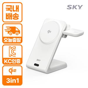 TEMU 스카이 필 W60Q Qi2 3in1 마그네틱 무선충전기 for Samsung/Apple