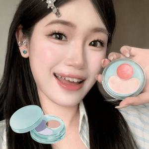 TEMU 블러셔 수분광 크림, 장미꽃 색상, 수분광 나는 블러셔, 지속 가능한 자연스러운 메이크업, 수분감과 광택을 더해주는 메이크업