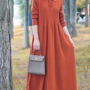 TEMU 가을 겨울 신상 스웨터 원피스 여성용 긴 라펠 루즈핏 오버 더 키니 드레스 다용도 하의 롱 스커트