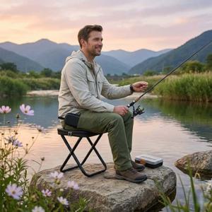 TEMU 가볍고 튼튼한 접이식 미니 의자, X자형 견고 프레임·간편 3단 접이·이중 수납백, 야외 활동 활용도 높은 스툴