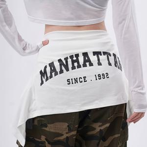 TEMU 일본 및 한국 스타일 레터 프린트 힙합 레이어링 스타일 재즈 스트리트 댄스 트렌디한 허리에 맞는 패셔너블한 활용도 높은 슬림핏 Y2K 핫 스커트, 봄과 가을용