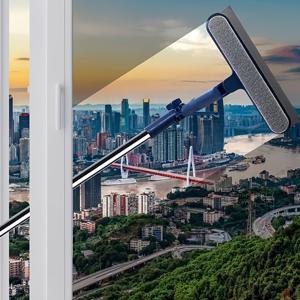 TEMU 회전식 윈도우 와이퍼와 청소 브러쉬가 특징인 확장형 윈드쉴드 와이퍼 세트 | 샤워 도어, 자동차 앞유리 및 가정용 표면에 적합한 다용도 습식 및 건식 매트, 플라스틱 재질