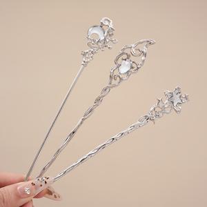 TEMU 3개 패션 별과 달 디자인 라인스톤 메탈 머리핀, 우아한 헤어 액세서리, 파티, 결혼식 & 라마단 선물용