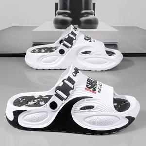 TEMU 남성용 아웃도어 슬리퍼, 여름 야외 비치화, 원스트랩 슬리퍼, 경량 플랫 샌들, 세련된 장인 정신의 패셔너블한 샌들, 통굽 슬리퍼, 남녀공용