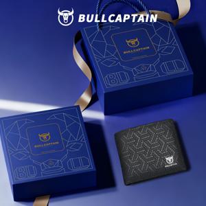 TEMU Captain Cow 브랜드 남성용 지갑 세트, 최상급 소가죽, 패셔너블한 비즈니스용 천연 가죽 지갑, 트렌디한 고급형 대용량 멀티 카드 슬롯 신용카드 홀더, 남자친구 또는 남편을 위한 선물